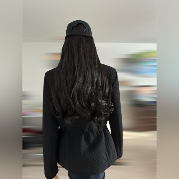 Black Quilted Jacket – Classic & Stylish, Size M, Button & Zipper Details - Picture 2 of 7